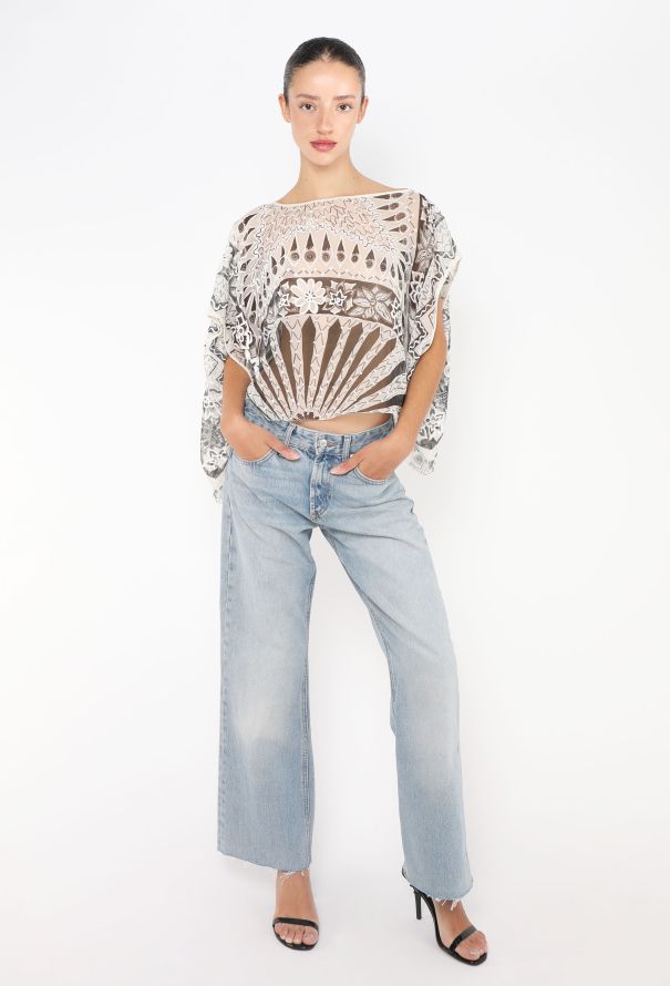 Zandra Rhodes Stunning '70s Hand-Painted Blouse - 1