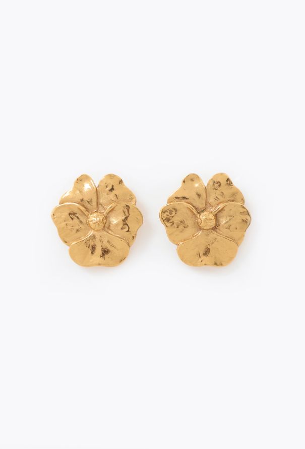 Saint Laurent Vintage Goossens Clover Clip Earrings - 1