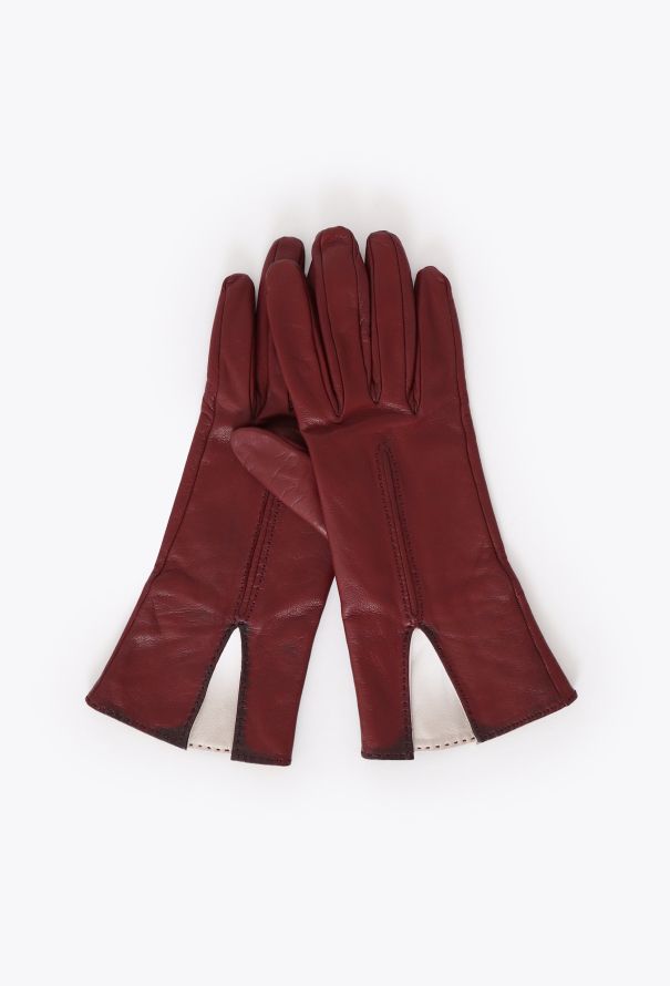 Hermès Vintage Stitched Leather Slit Gloves - 3