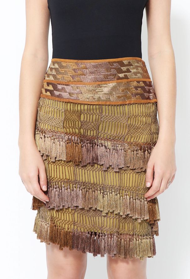 Gucci S/S 2005 Silk Tassel Skirt - 3