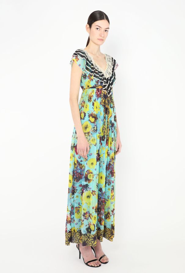 Jean Paul Gaultier Floral Lace Trim Maxi Dress - 4 Jean Paul Gaultier Floral Lace Trim Maxi Dress - 4