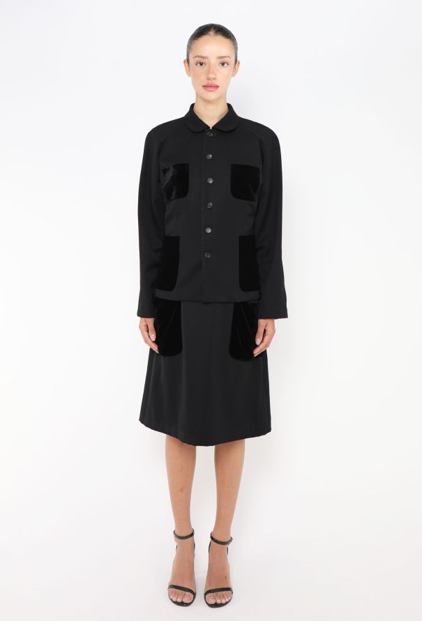 Comme des Garçons '90s Velvet Pocket Mod Ensemble - 5 Comme des Garçons '90s Velvet Pocket Mod Ensemble - 5