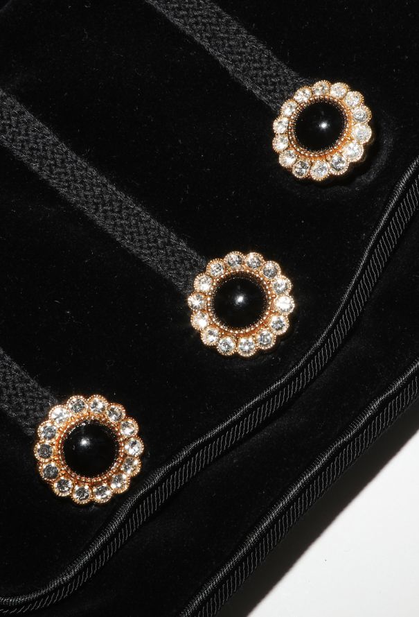 Saint Laurent F/W 1991 Embellished Velvet Vest - 7