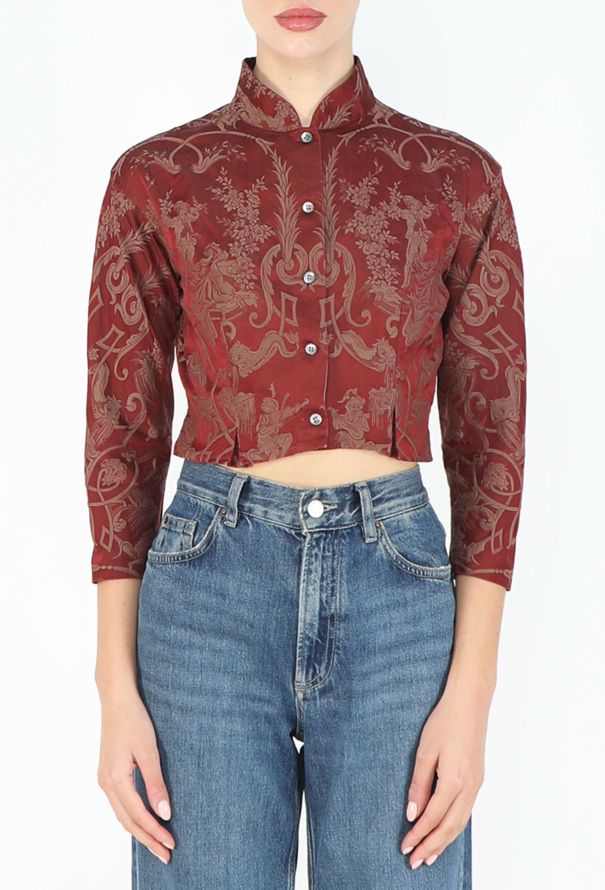 Romeo Gigli Callaghan 1988 Silk Damask Blouse - 1