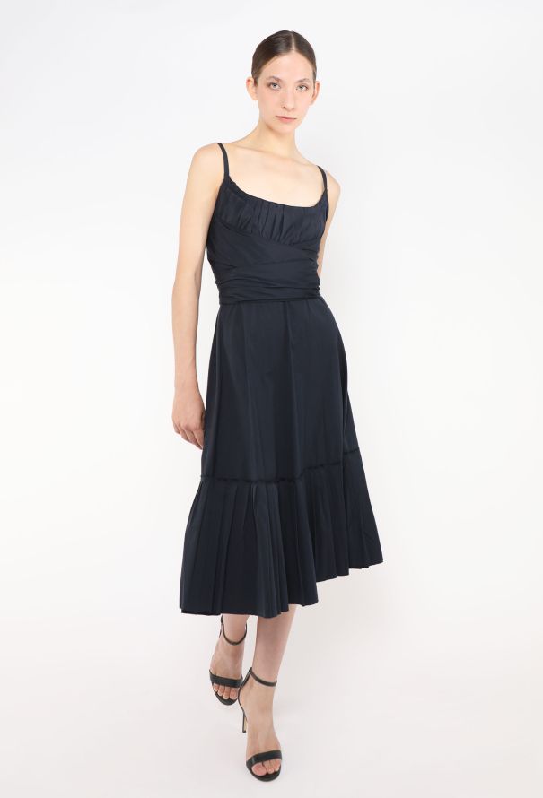 Prada Pleated Cotton Babydoll Dress - 3