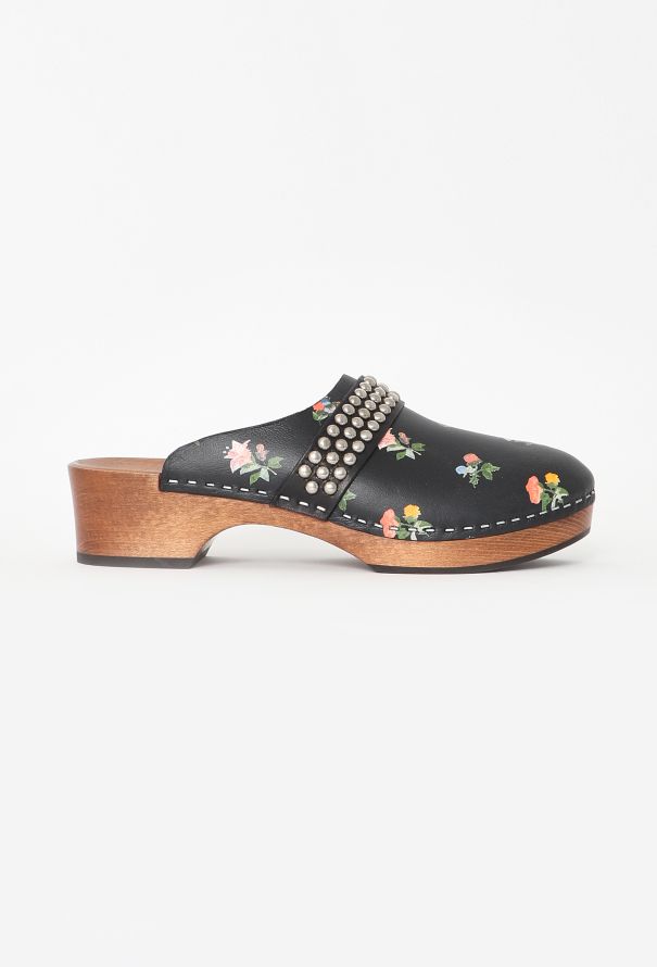Saint Laurent Studded Trim Floral Clogs - 1