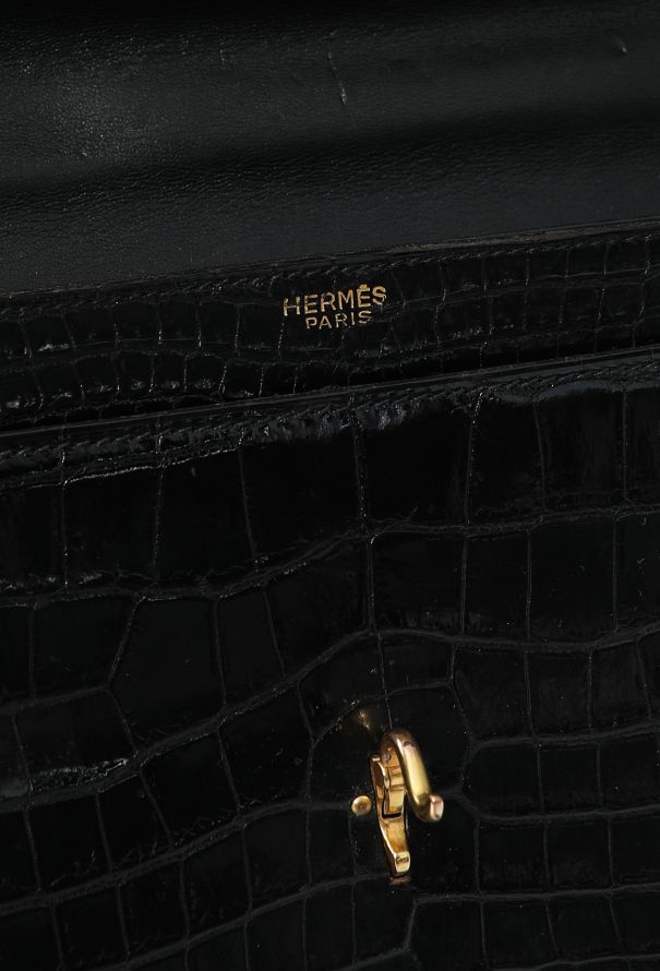 Hermès Vintage Black Porosus Palonnier Bag - 11