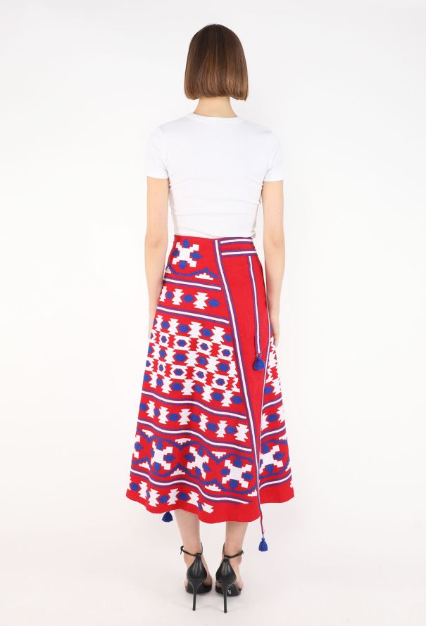 Vita Kin Embroidered Linen Tassel Skirt - 4