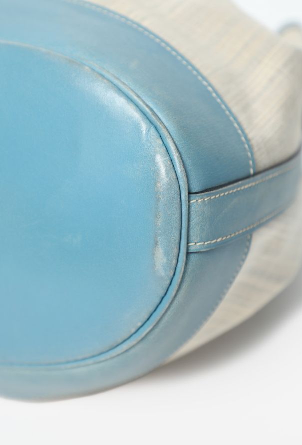 Hermès '90s Toile Rayée & Bleu Jean Box Market Bag GM - 9