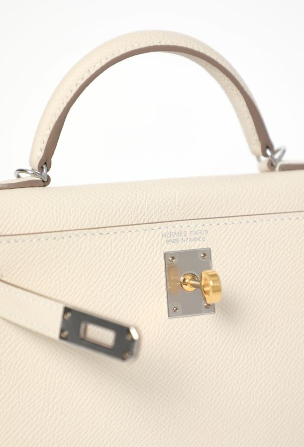 Hermès Craie Epsom Mini Kelly II Sellier Electrum - 15 Hermès Craie Epsom Mini Kelly II Sellier Electrum - 15