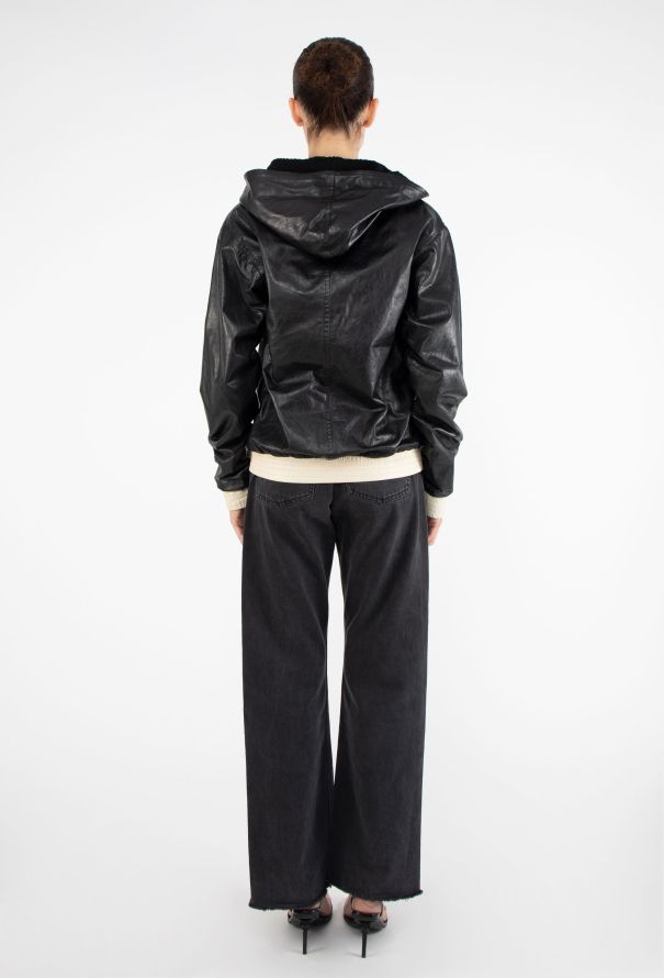 Chanel Leather Bouclé-Lined Bomber Jacket - 5