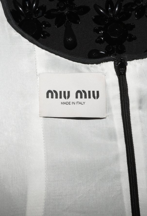 Miu Miu S/S 2022 Embellished Contrast Hem Dress - 6