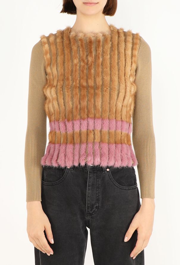 Prada Striped Mink Fur Top, 2000 - 1