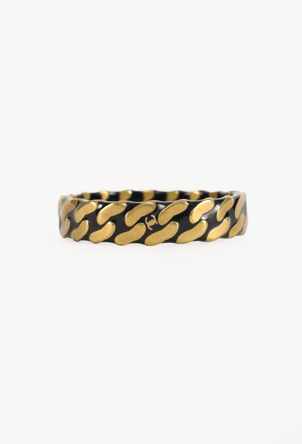 Chanel Lacquered Brass 'CC' Bangle, 1997 - 1