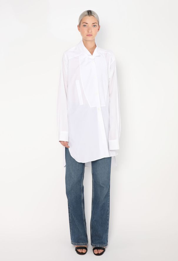 Loewe 2023 Asymmetrical Poplin Tunic - 1
