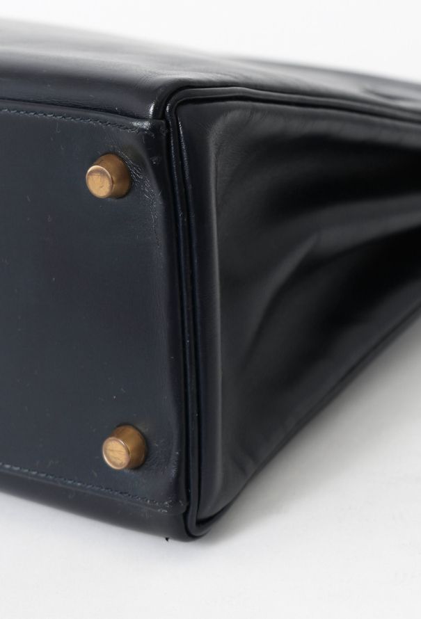 Hermès '90s Navy Box Kelly 32 Retourné - 9