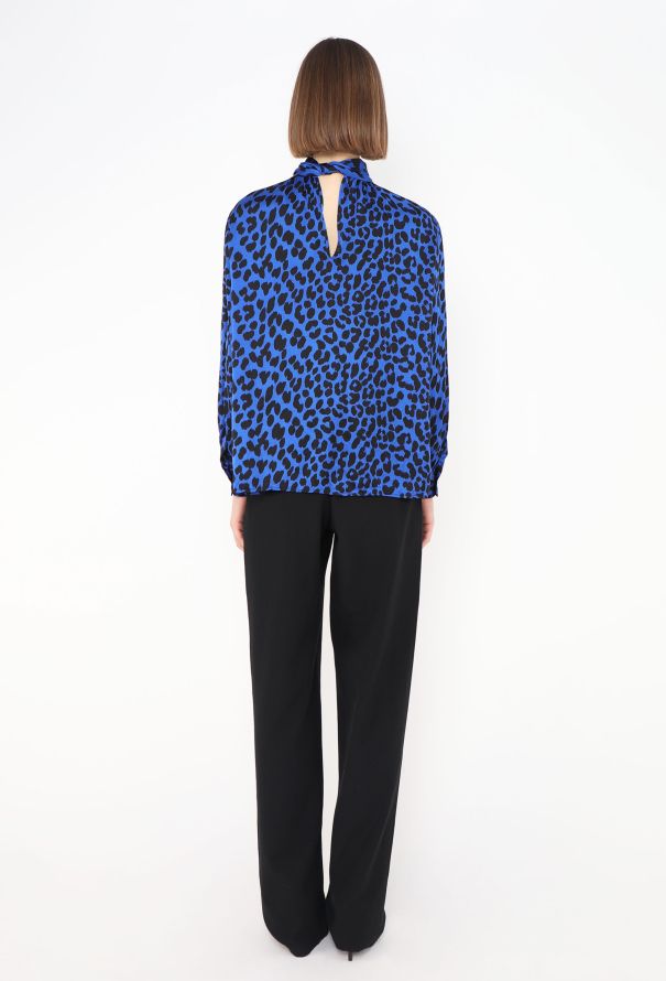 Saint Laurent Leopard Silk Lavallière Blouse - 5