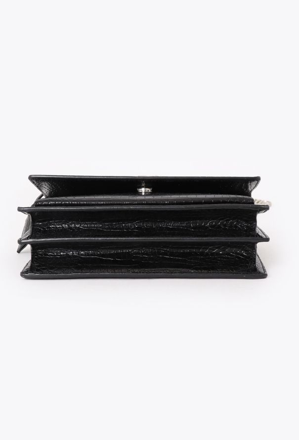 Saint Laurent Medium Croco Embossed Sunset Bag - 7