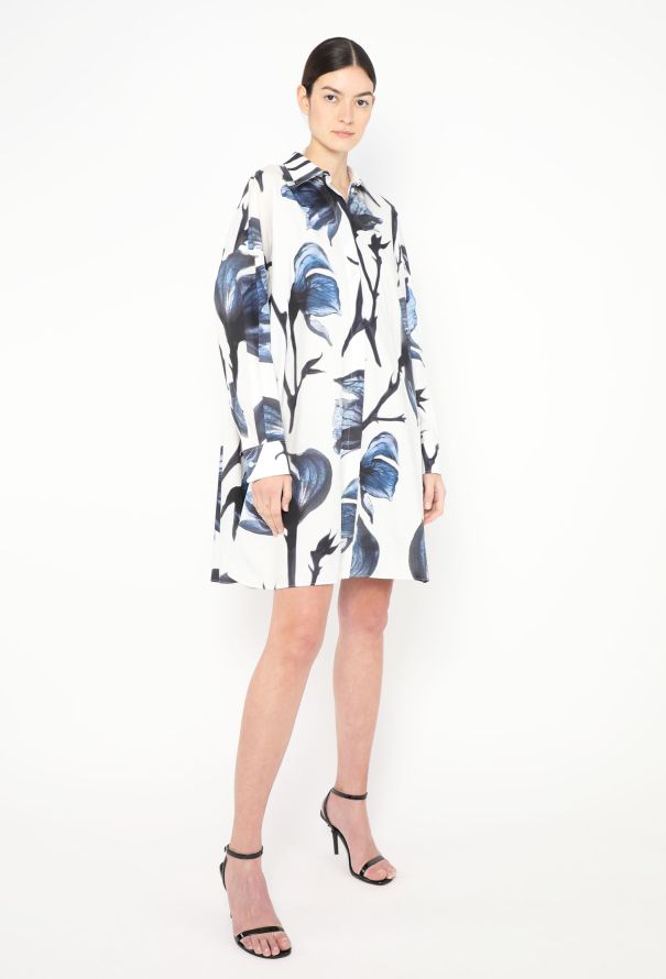 Alexander McQueen 2022 Floral Print Poplin Dress - 3