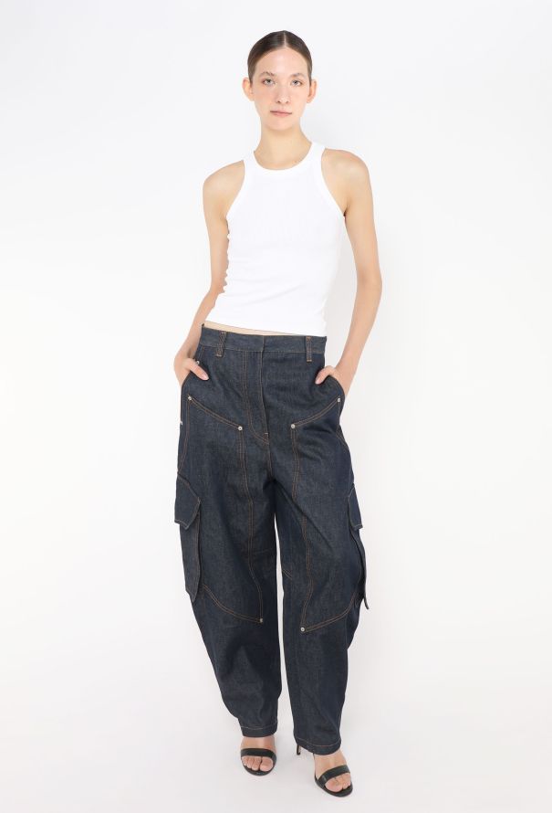 Loewe 2023 Raw Denim Cargo Jeans - 3