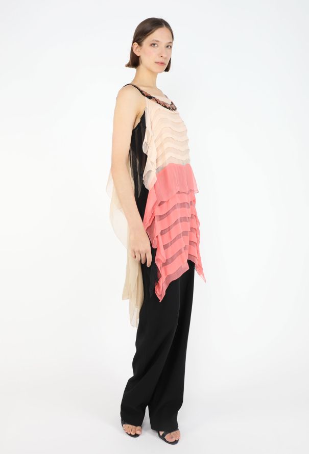 Prada Ruffled Chiffon Embellished Tunic - 4