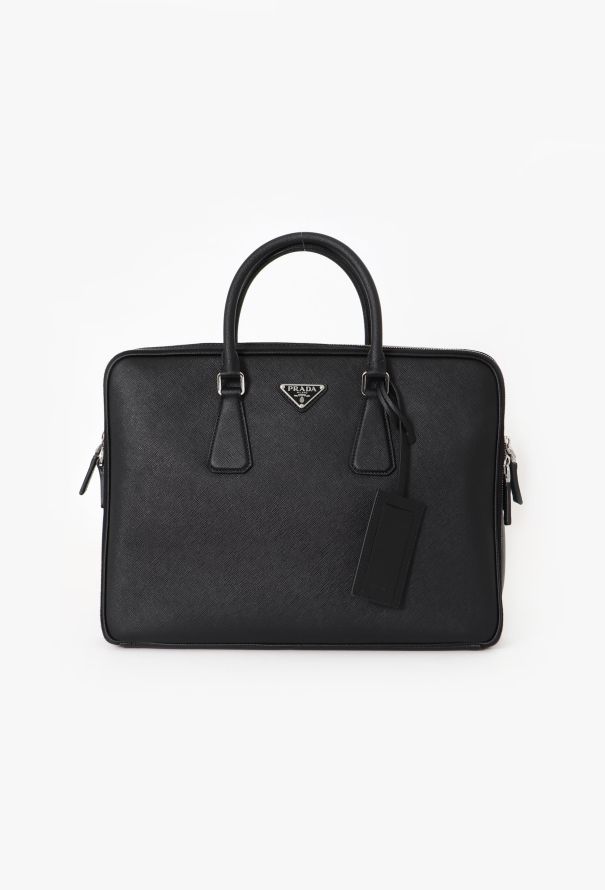 Prada Black Saffiano Briefcase - 1