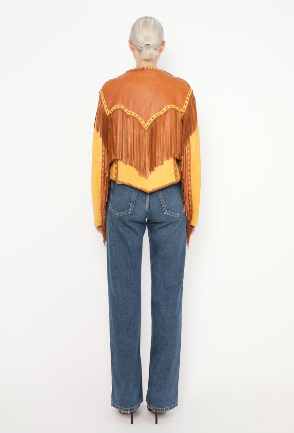 World Treasures Whipstitch Leather Fringe Jacket - 5