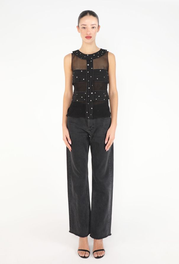 Chanel F/W 2003 Snap Button Silk Blouse - 3