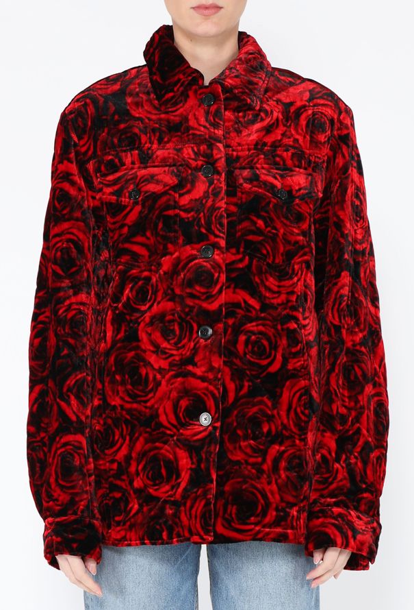 Dries Van Noten F/W 2021 Velvet Rose Printed Jacket - 1