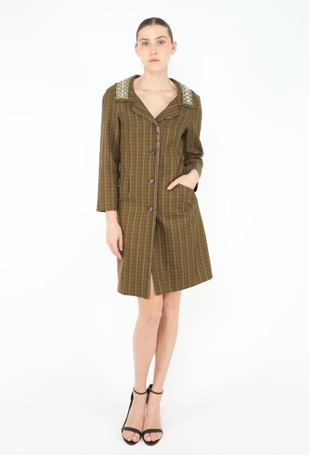 Prada F/W 2004 Embellished Trim Coat - 4