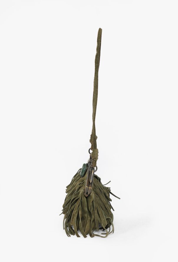 Valentino Suede Scarab Kiss-Lock Fringe Bag, S/S 2003 - 6