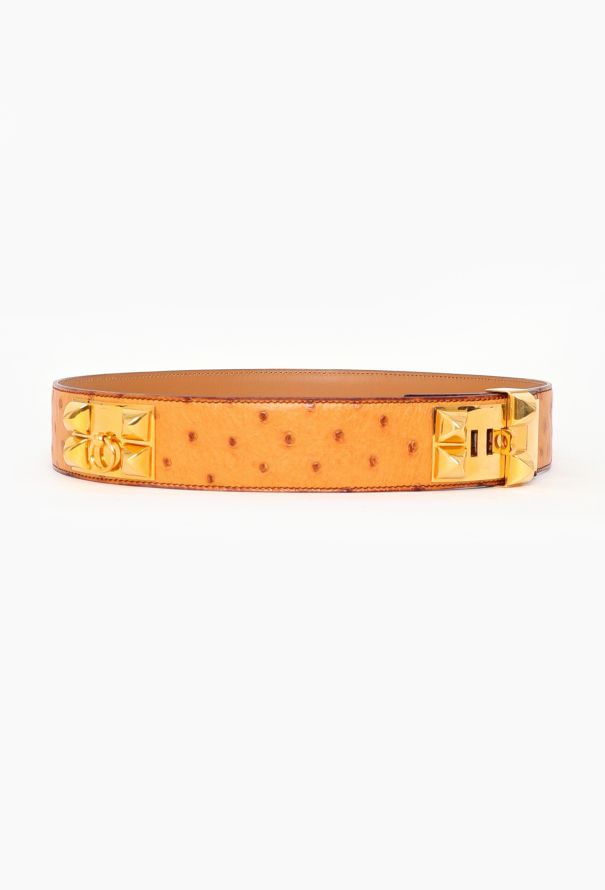 Hermès 1995 Ostrich 'Collier de Chien' Belt - 1