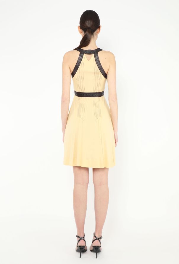 Louis Vuitton Stitched Leather Trim Dress - 5 Louis Vuitton Stitched Leather Trim Dress - 5
