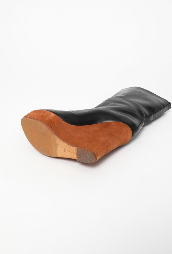 Céline Suede Wedge Leather Boots - 6 Céline Suede Wedge Leather Boots - 6