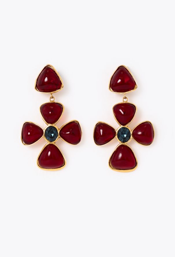 Chanel Rare 1991 Castellane Gripoix Drop Earrings - 1