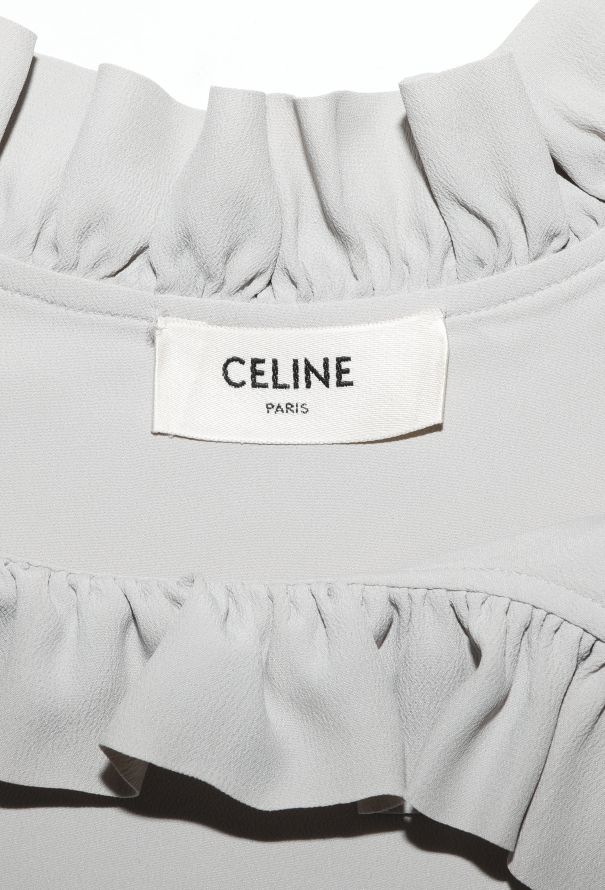 Céline 2021 Pleated Ruffled Silk Blouse - 4 Céline 2021 Pleated Ruffled Silk Blouse - 4