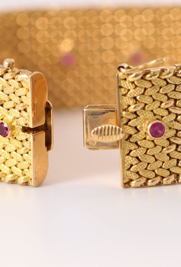 Vintage Fine Jewelry 18k Yellow Gold Bracelet & Rubies - 8 Vintage Fine Jewelry 18k Yellow Gold Bracelet & Rubies - 8