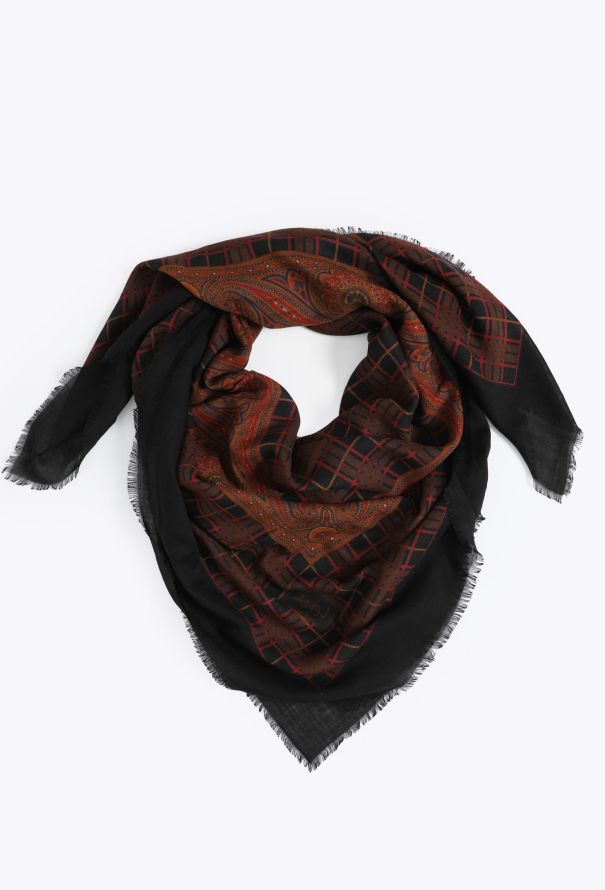 Saint Laurent '70s Russian Paisley Plaid Scarf - 2