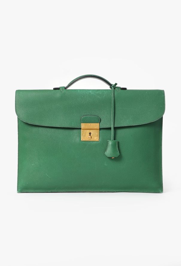 Hermès Vintage Courchevel Quirus Briefcase - 1
