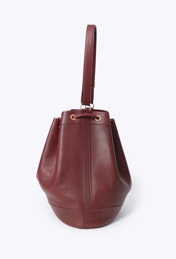 Hermès '90s Burgundy Courchevel Market Bag - 5