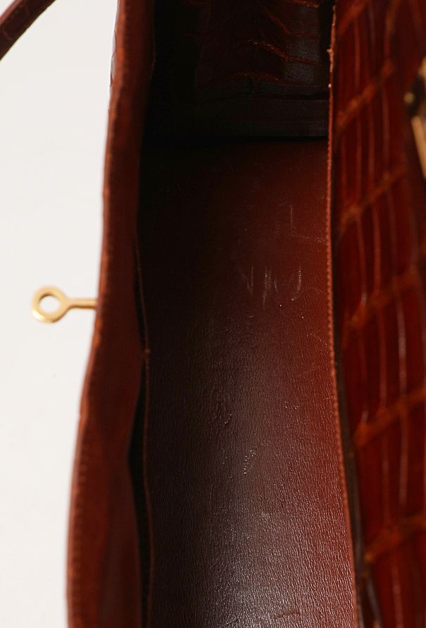 Hermès Ultra-Rare Vintage Brown Porosus  'Sac à Dépêches' Kelly 36 - 13