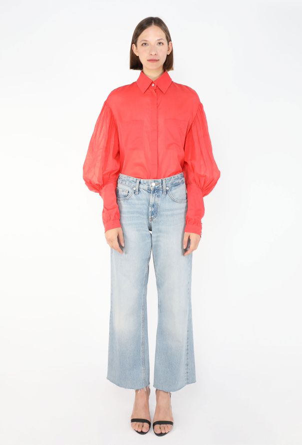 Chanel Coral Cotton Voile Blouse - 4