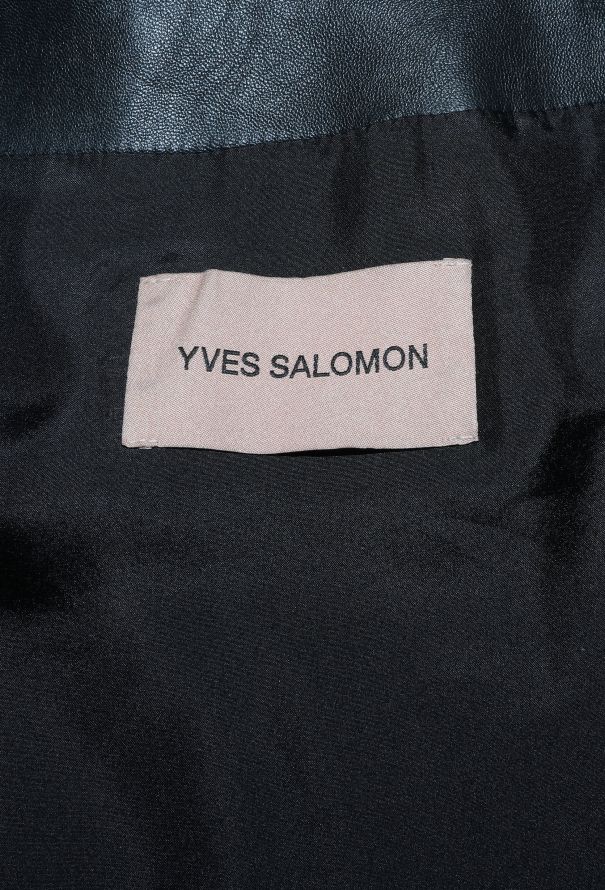 Yves Salomon Leather Bomber Jacket - 6