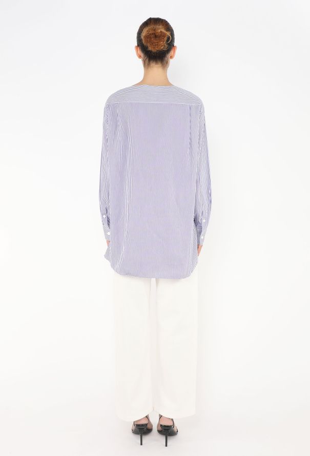 Céline Pinstripe Boatneck Tunic - 4