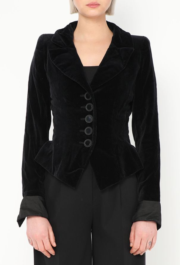 Saint Laurent Vintage Hourglass Velvet Jacket - 1