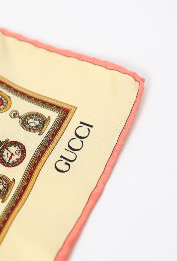 Gucci Vintage Timepiece Silk Pocket Scarf - 5