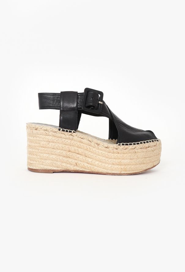 Céline Leather Espadrille Platforms - 1