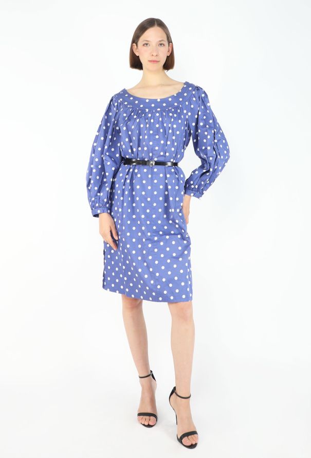 Saint Laurent '80s Boat-Neck Cotton Dress - 1