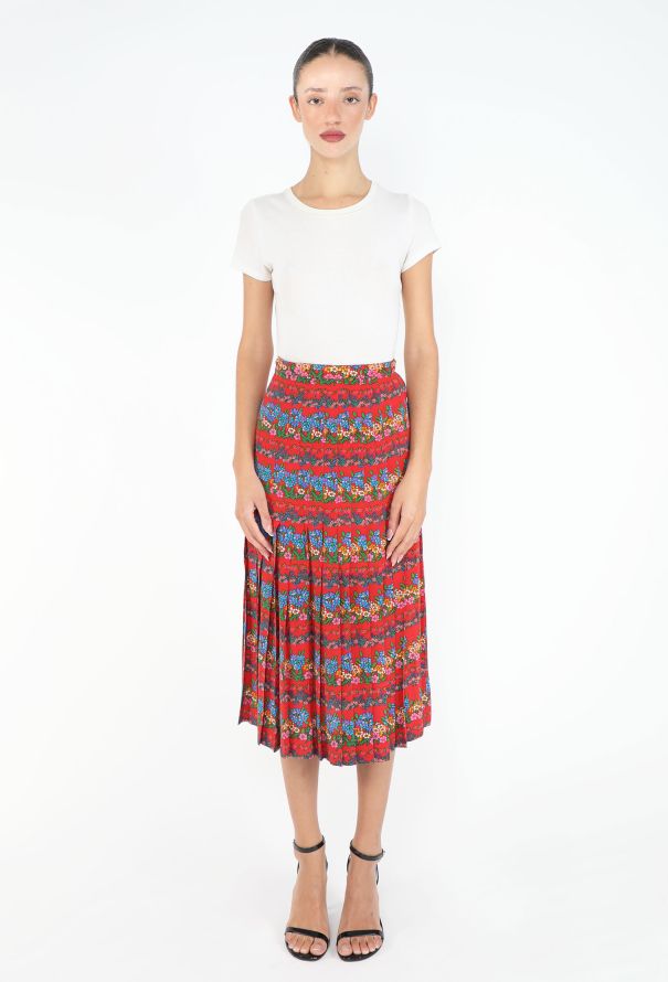 Saint Laurent RARE 1973 Floral Silk Ensemble - 4