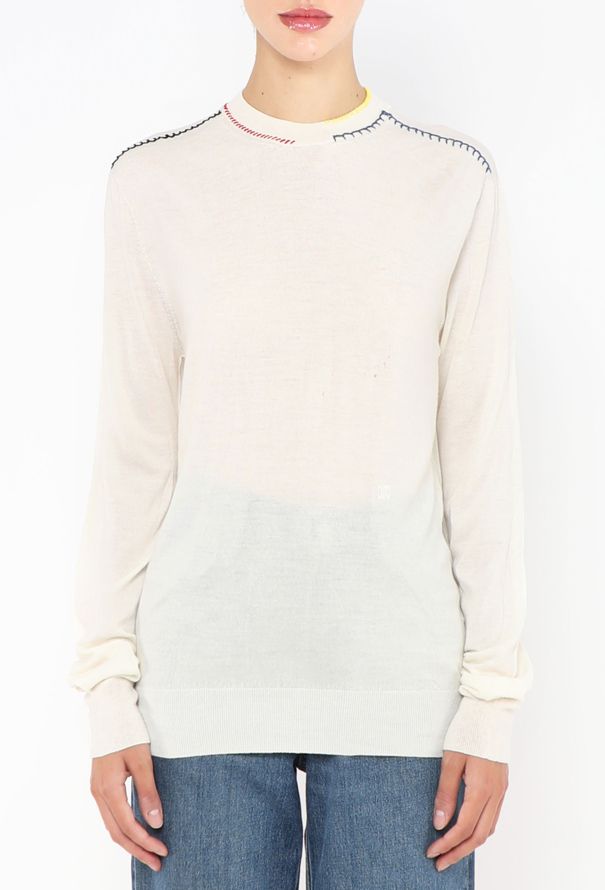 Céline Contrast Stitch Triomphe Pullover - 1